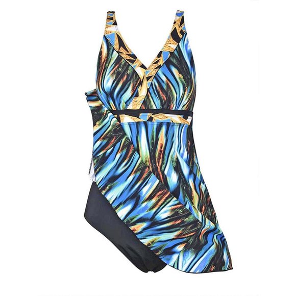 Plus Tummy Control Swimdress Womens Size 22 26 One Piece Swimwear Swimsuit - Picture 8 of 8